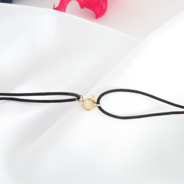 Choker Basic din snur reglabil si cu închidere din aur 14K - Img 3