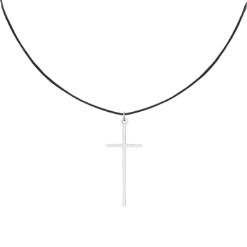 Choker Faith cu șnur si cruce din Argint 925