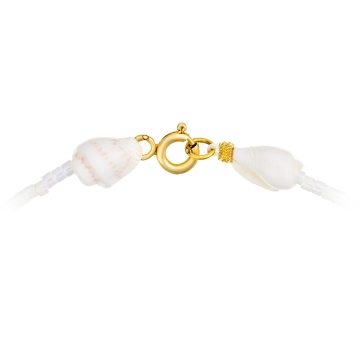 Colier Oasis cu Stea de Mare, scoici si 14 bilute de 2mm din aur de 14K - Img 4