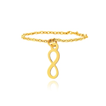 Inel din lănțișor și charm infinit din AUR 14K