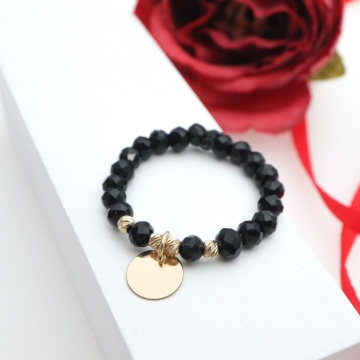 Inel Glass cu Charm din Aur 14k - Banut + bilute - Img 3