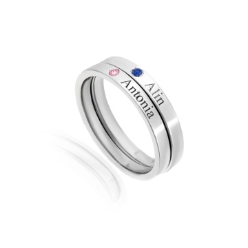 Inel Multi Mix din Argint 925 personalizat cu Nume si Cristal - Img 3