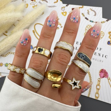 Inel Reglabil Diva din Inox placata cu AUR 18K - Img 2