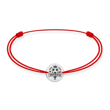 Brățară Copii cu Bănuț Minge de Fotbal Personalizată din Argint 925 și Șnur Reglabil