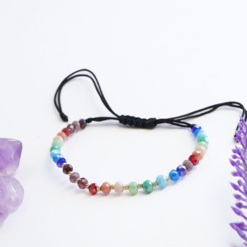 Bratara cu 10 bile din aur 14k si cristale Rainbow - Img 3
