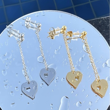 Cercei Lant Cupidon din Inox placati cu AUR 18K - Img 3