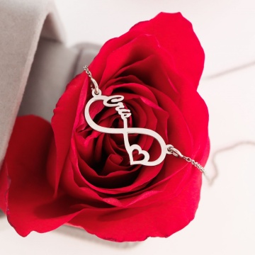 Colier din argint 925 cu infinit personalizabil cu orice nume - Img 3