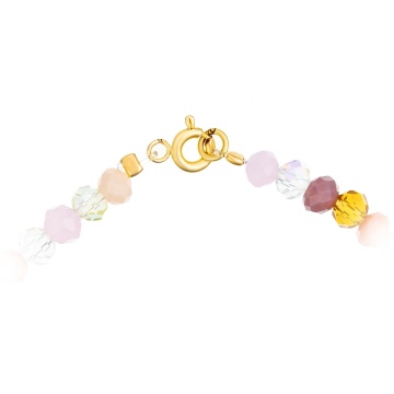 Colier Heart in Heart cu cristale de 4 mm si 6 bilute din aur 14K - Img 3