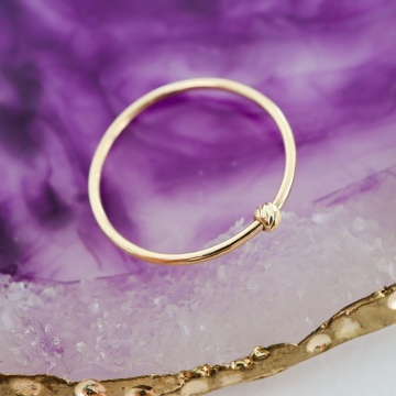 Inel The Only Wish din Aur 14k cu biluta striata 2.5mm - Img 6