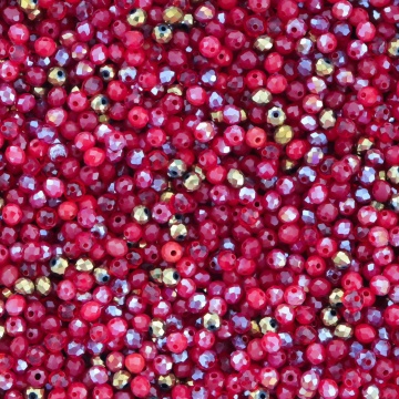 Mix cristale rondele 4mm multicolor rosu ~ aprox 410 buc - Img 2