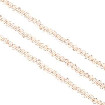 Șirag cristale rondele 4mm - Beige Rose transparent