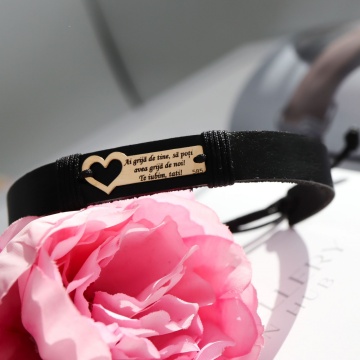Bratara Esti sotul perfect! din AUR 14K si Piele Naturală - Img 2