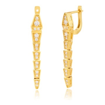 Cercei Geometric Snake din argint 925 placat cu aur galben
