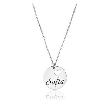 Colier din argint cu banut 18mm personalizabil cu orice nume