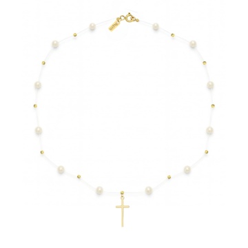 Colier Faith Floating Pearls din AUR 14K cu Perle de Cultură