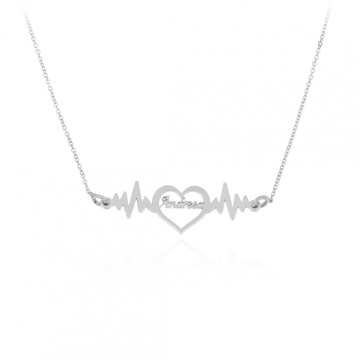 Colier Hope din argint 925 personalizat cu nume si puls