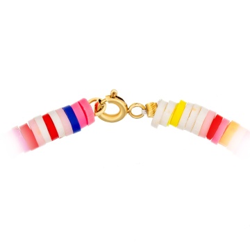 Colier Joy MIX mărgele Fimo, perle de cultura si 8 bilute din aur 14k - Img 4