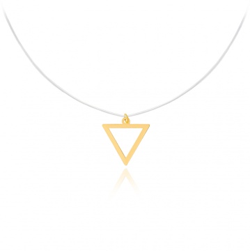 Colier Shape cu fir transparent si triunghi din Aur 14K - Img 1