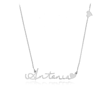 Colier Signature Heart cu orice nume din Argint 925