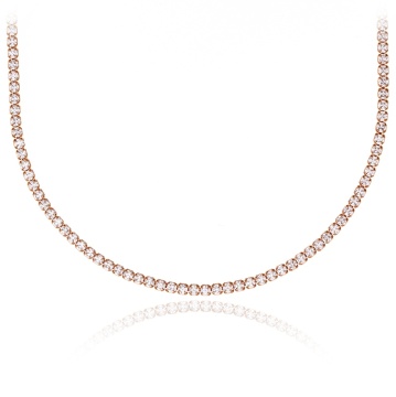 Colier Tennis Crystal Embrace din Argint 925 placat cu aur roze