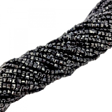 Cristale cubice 4 mm - șirag aprox 100 bucăți - negru