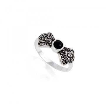 Inel din argint 925 cu marcasite 3.4g - Img 2