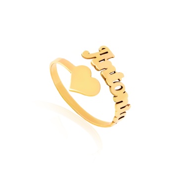 Inel personalizat cu nume din aur 14k - Img 1