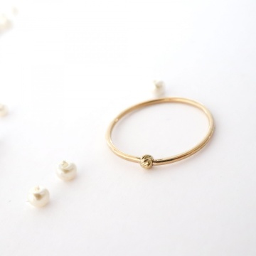 Inel The Only Wish din Aur 14k cu biluta striata 2.5mm - Img 3