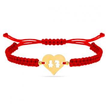 Brățară Affection Inimioara cu Copilași din aur 14K