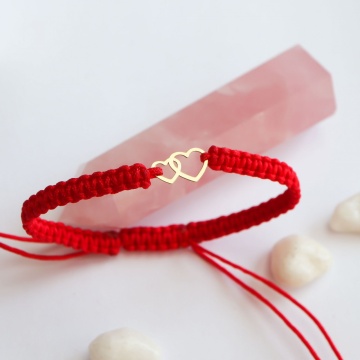 Bratara Inimioare Duble Clasic Collection din aur 14k - Img 2