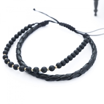 Bratara Onix Wish din AUR 14K si Piele Naturală - Img 2