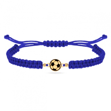 Bratara snur si minge de fotbal 7mm din aur 14k