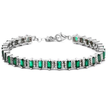 Bratara tip tennis din Argint 925 Green Touch