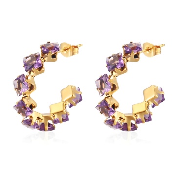Cercei Celeste din Inox placat cu AUR 18K - Img 1