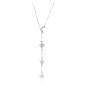 Colier Bliss Astro din argint 925 - cu soare, luna si stele