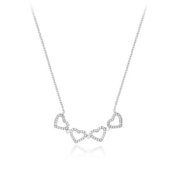 Colier din argint 925 cu cristale Clover Hearts - Img 2