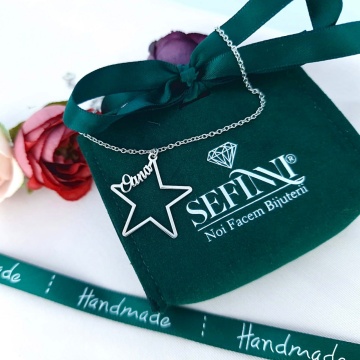 Colier din argint cu steluta personalizabil cu orice nume - Img 2
