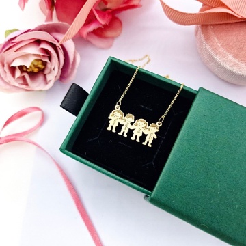 Colier din aur 14k cu 4 copilasi - Img 3
