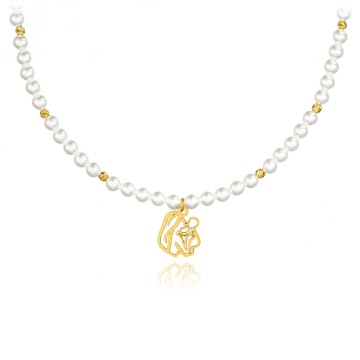 Colier Mom & Baby cu Perle Mallorca și AUR 14K