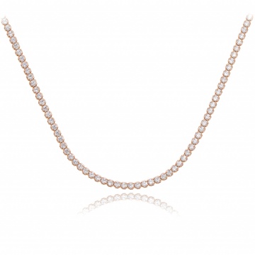 Colier Tennis din argint 925 Crystal Roze