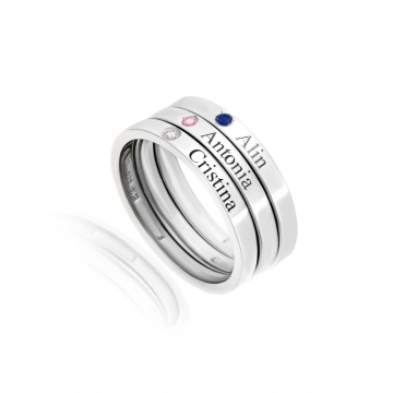 Inel Multi Mix din Argint 925 personalizat cu Nume si Cristal - Img 4