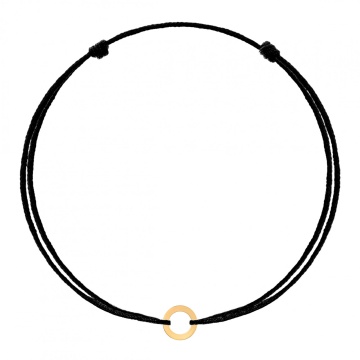 Little Collection - Bratara cu snur si disc din aur 14k