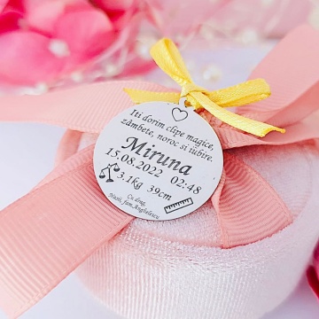 Banut Argint 2.5cm pentru Mot - Botez - Scaldat - Personalizabil - Img 2
