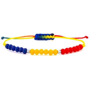 Brățară Tricolor România cu biluțe din Argint 925