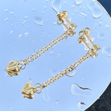 Cercei Lant Cupid II din Inox placati cu AUR 18K - Img 2
