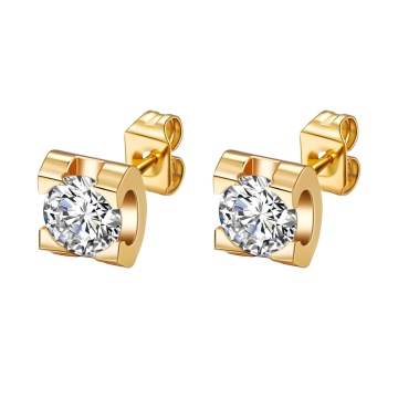 Cercei Prince din Inox placati cu AUR 18K - Img 1