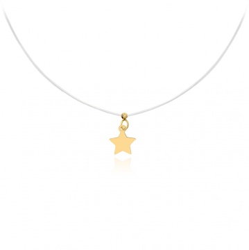 Colier cu fir transparent si Steluta din AUR 14K