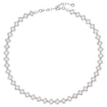 Colier din argint 925 cu cristale Angel Collection Rombic - Img 2