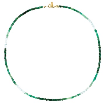 Colier Emerald din AUR 14K si Smaralde brute - Img 2