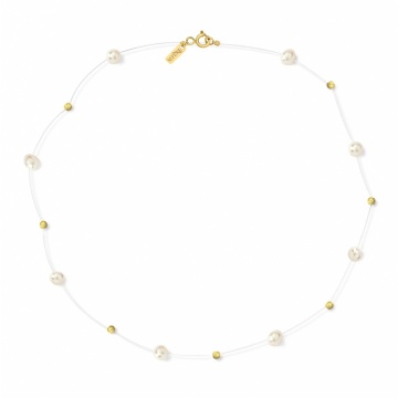 Colier Gold Floating Pearls din AUR 14K și Perle de Cultura